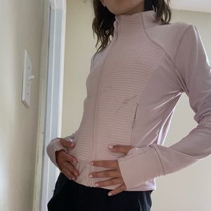 Blush pink athletic zip up